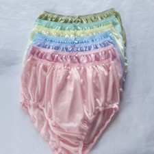 7 Underwear Nylon Colorful Woman Panties Silky Soft Panties High Waist 28"-34"M