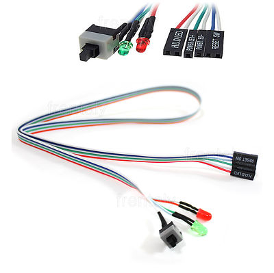Desktop Computer Case ATX Power Reset 1 Switch Cable & HDD Power LED Lights   