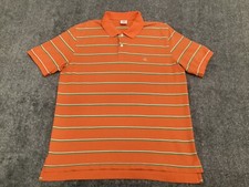 Brooks Brothers Polo Shirt Original Fit Cotton Orange Striped Mens Size XL