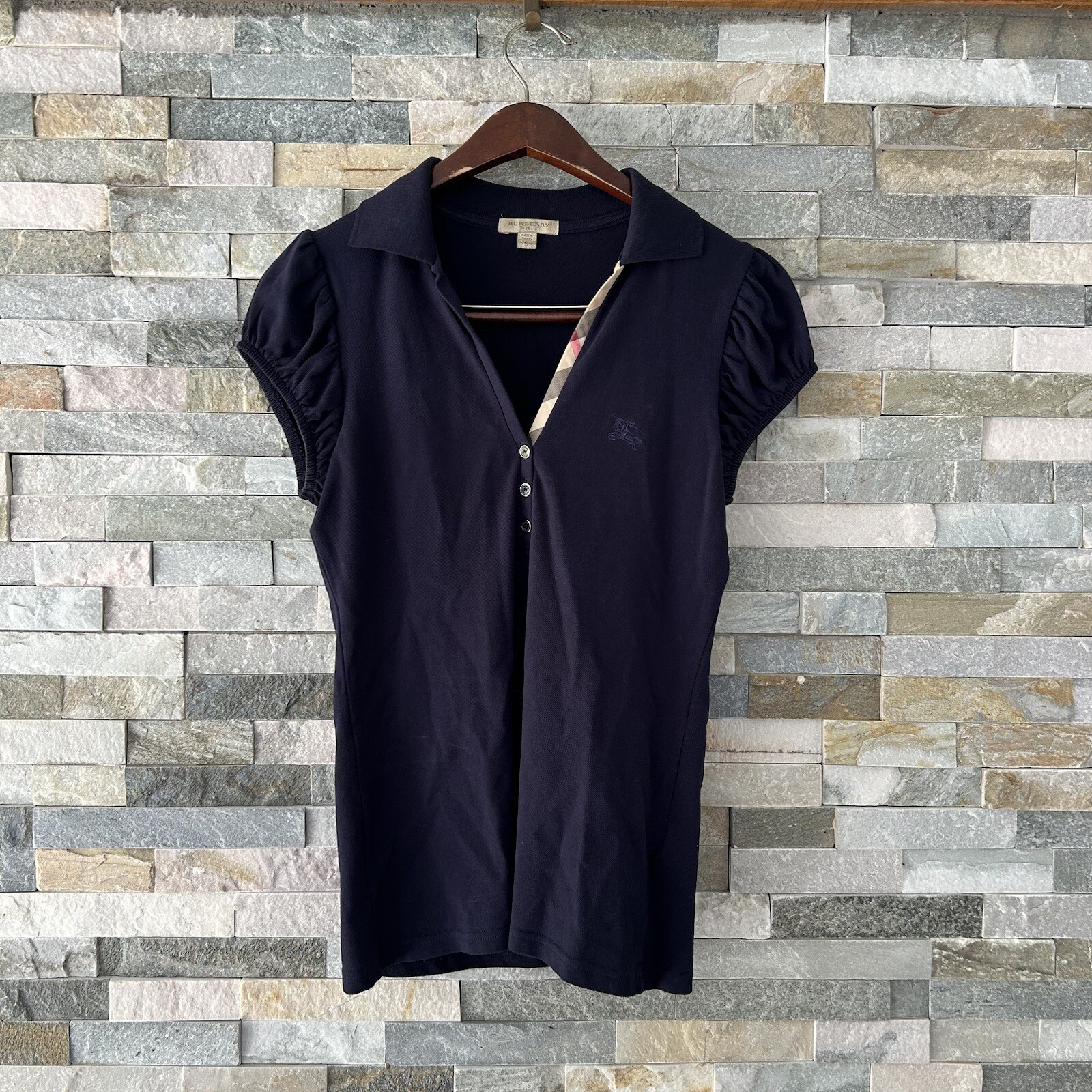 Burberry womens polo Blouse Shirt Nova Check Size Small