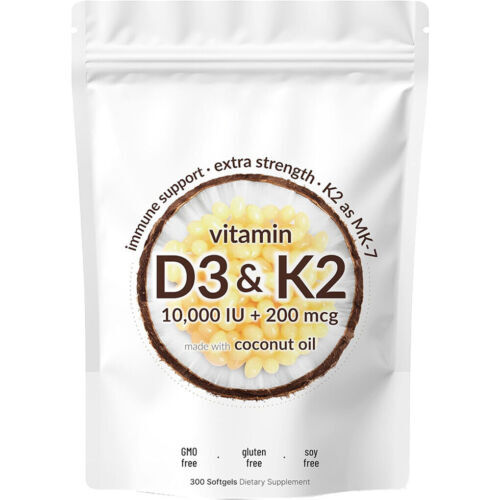 Vitamin D3 K2 Supplements Softgels, 300pcs Vitamin D3+K2 eBay