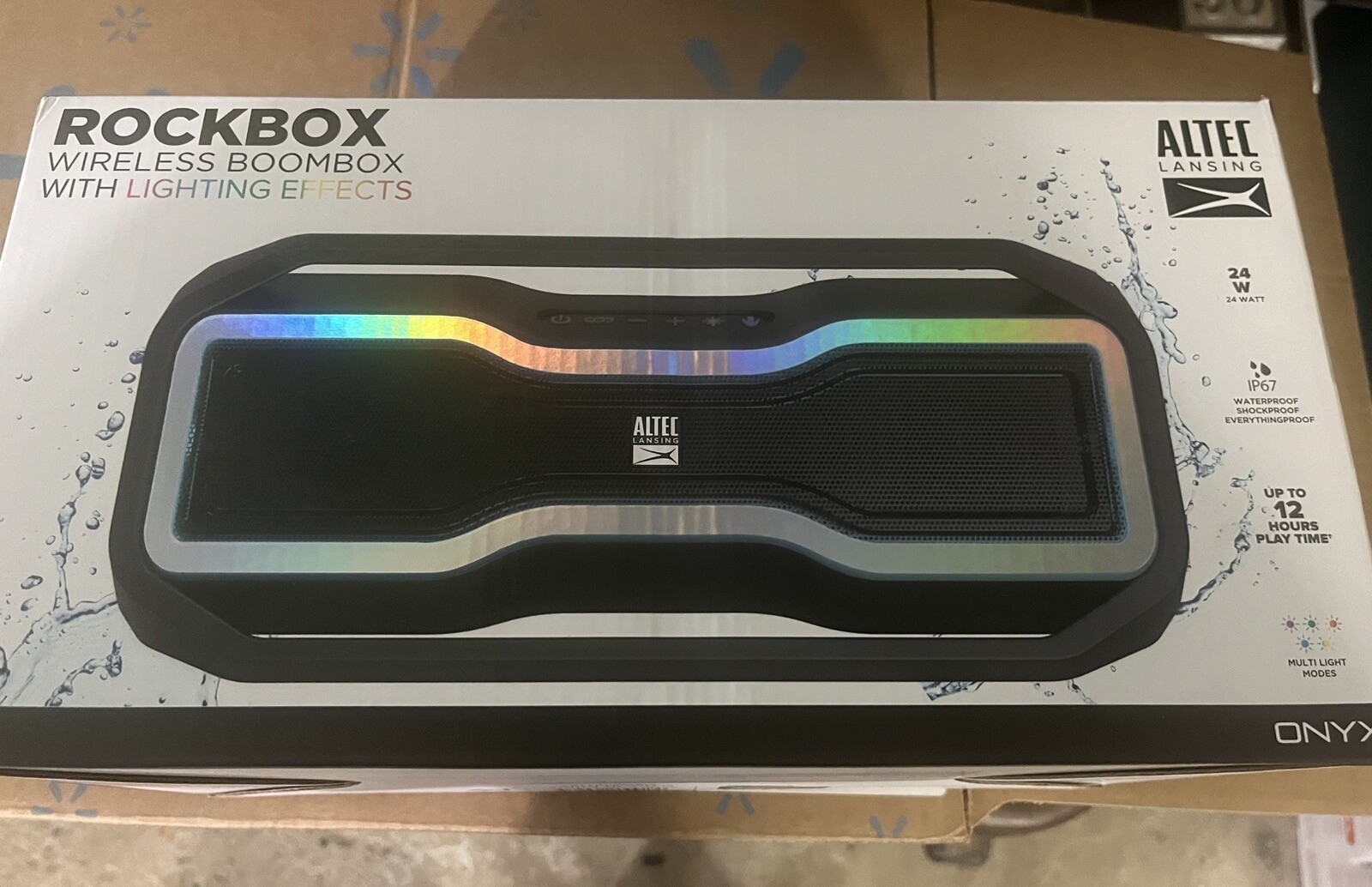 Altec Lansing RockBox Bluetooth Boombox with Lighting Effects Speaker IMW991-BLK