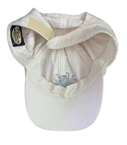 Cappellino baseball donna Tommy Bahama bianco ricamato fiore di loto regolabile - Foto 7 di 9