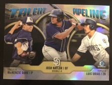 2019 Bowman Talent Pipeline Chrome Luis Urias Mackenzie Gore Josh Naylor