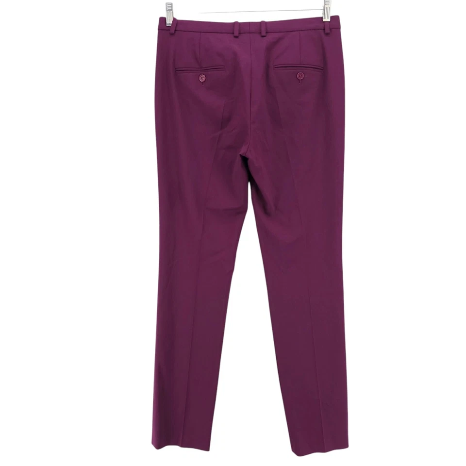 Pantalones de Lana Trazables THEORY Hartsdale Rosa Grosella PÚRPURA Carrera Elastizados Talla 6 Foto 3 de 4