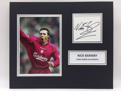 Exhibición de fotos firmada por Nick Barmby Liverpool RARO + CERTIFICADO DE AUTENTICIDAD AUTÓGRAFO FIRMADO - Imagen 1 de 5
