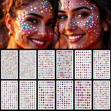 12 Sheet Gems Rhinestone -SELF ADHESIVE- Gems for Crafting Rhinestone Nail, Face