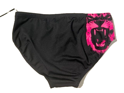 New TYR Mens Pink Lion TIger Print Racer Swim Brief sz 36 Speedo Style Swimsuit - Picture 7 of 13