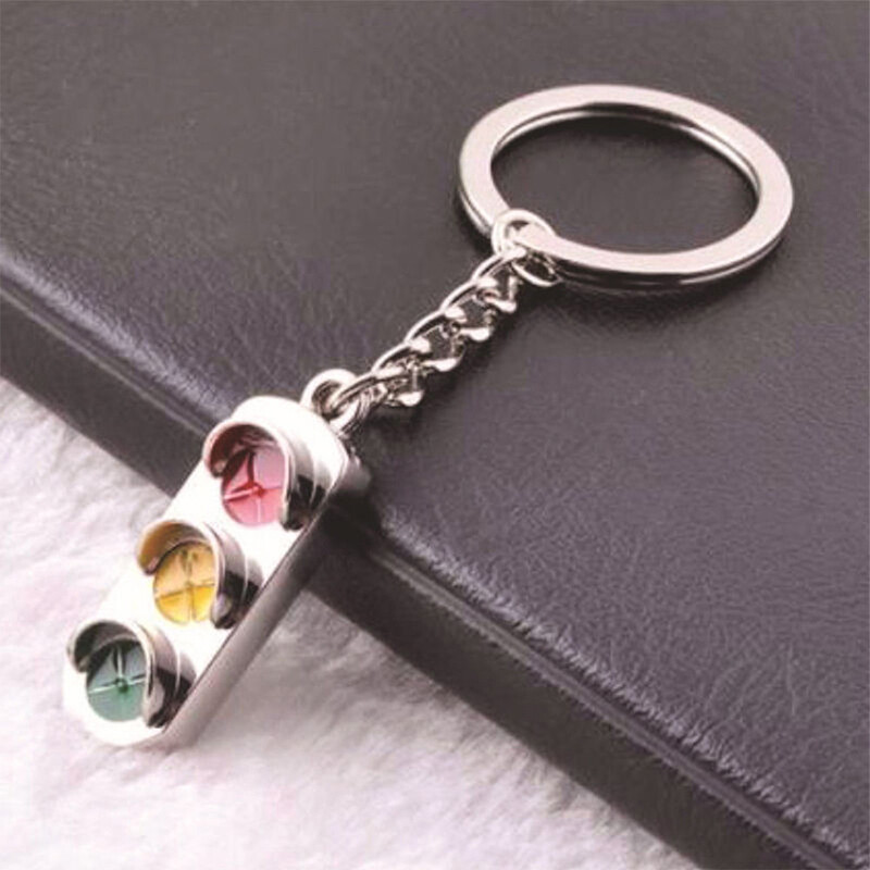 Keyring Cute Mini Traffic Light Car Key Ring Chain Motorcycle Car Key