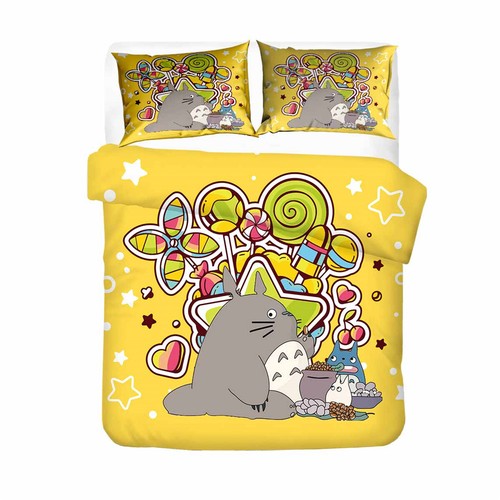 Single King Single Double Queen King Bed Quilt Doona Duvet Cover Set Totoro - Foto 2 di 4