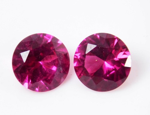 5.5 MM Certified Natural Mozambique Ruby Round Cut 2 Ct Loose Gemstone 2 Pcs - Picture 3 of 10