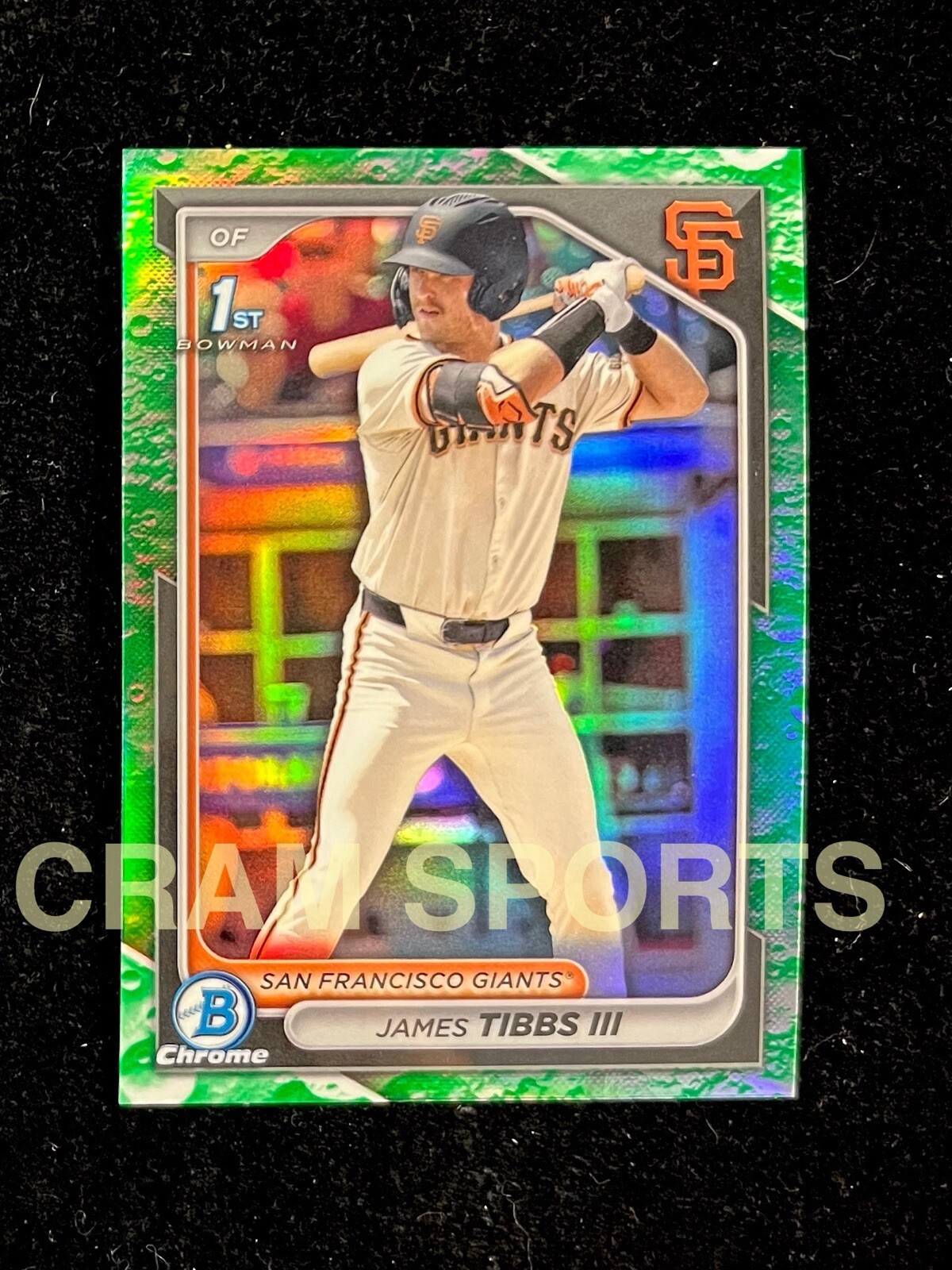 James Tibbs III 2024 1st Bowman Chrome LUNAR GLOW SF Giants Prospect Red Sox