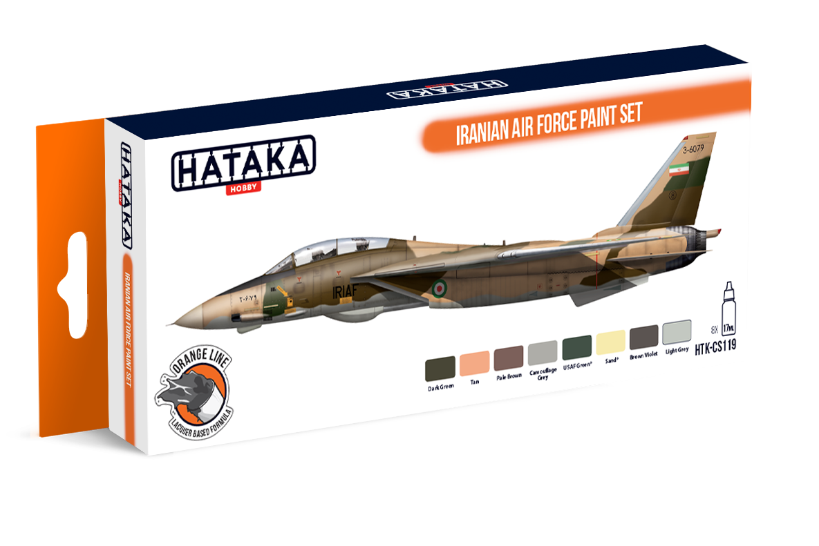 Hataka Orange Line Lacquer Based Formula Iranian Air Force Paint Set (HTK-CS119)