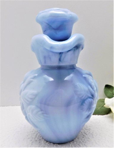 BROCCA IN VETRO DA COLLEZIONE VINTAGE 1978 AVON ROSA VITTORIANA BLU - Foto 3 di 11
