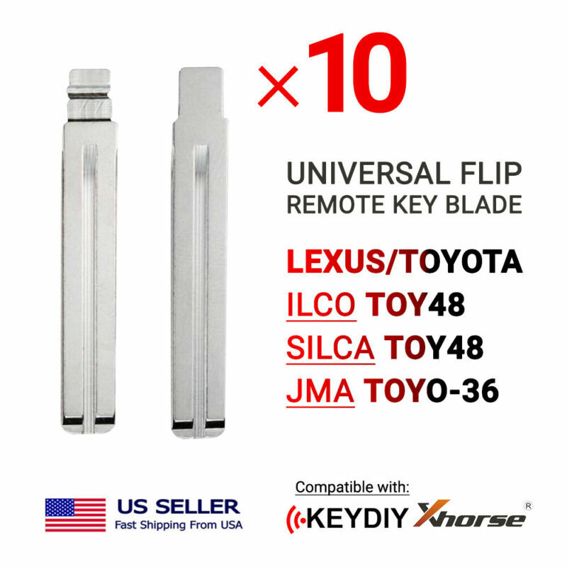 10x New Uncut Universal Flip Remote Key Blade Lexus/Toyota Type