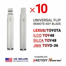 10x New Uncut Universal Flip Remote Key Blade Lexustoyota Type Toy48 Toyo-36