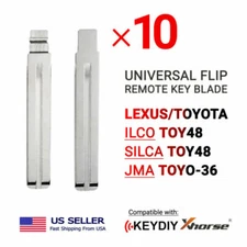 10x New Uncut Universal Flip Remote Key Blade Lexus/Toyota Type TOY48 TOYO-36