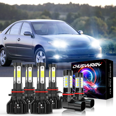 For Toyota Camry 2002-2006-6x 6000K LED Headlight Bulbs High Low