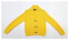 RALPH LAUREN 100 Cotton Cable Knit Zipper Front Sweater -L