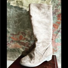 Vintage LL Bean Shearling Lined Tall Suede Winter Boots Made In England Womens 5