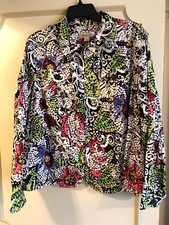 Coldwater Creek Womens Multi Colored Abstract Jacket XL