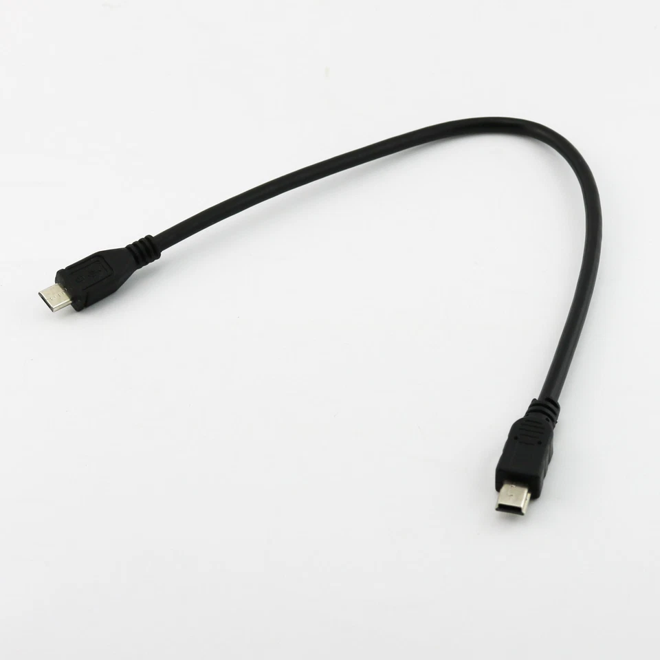 Data Sync Charge Adapter Cable Micro USB 2.0 B 5 Pin Male To Mini 5 Pin Male 1FT - Image 4 of 4