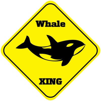Yellow Aluminum Crossing Sign Whale Cross Xing Style C Diamond Street Signal