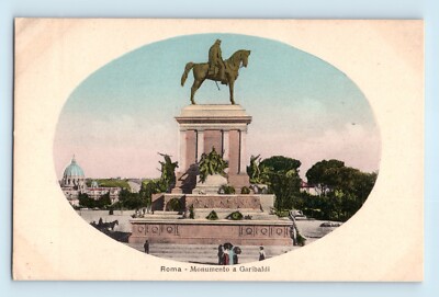 Giuseppe Garibaldi 1895 Monumento a Garibaldi Roma Rome Italy Vtg Postcard B8
