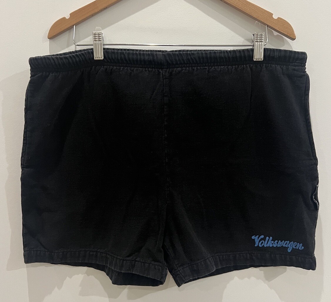 VINTAGE 90s Volkswagen Cotton Shorts - Black / Blue / Large