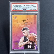 2019-20 Panini Court Kings Fresh Paint Autographs Tyler Herro Auto PSA 9