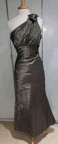 Amsale Womens Gray Ball Formal One Shoulder Dress Size 2