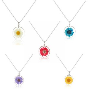 co jewelry p-craft Transparent Flower Dried pendant Boho WOMEN Daisy Resin