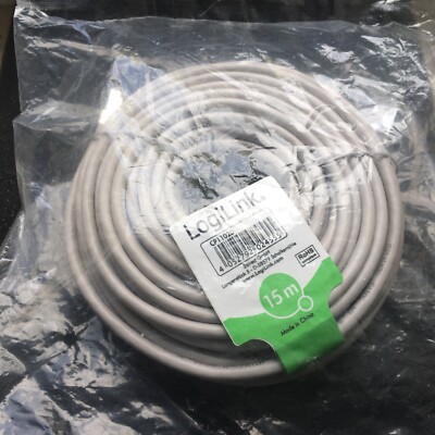 LOGILINK CP1102D - Patch cord; SF/UTP; CAT 5e; Line; CCA; PVC; grau; 15m; 26AWG 
