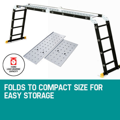 Aluminium Combination Step Ladder Folding 3.5/4.7M/5.7M Multi-Purpose Platform - Picture 2 of 78