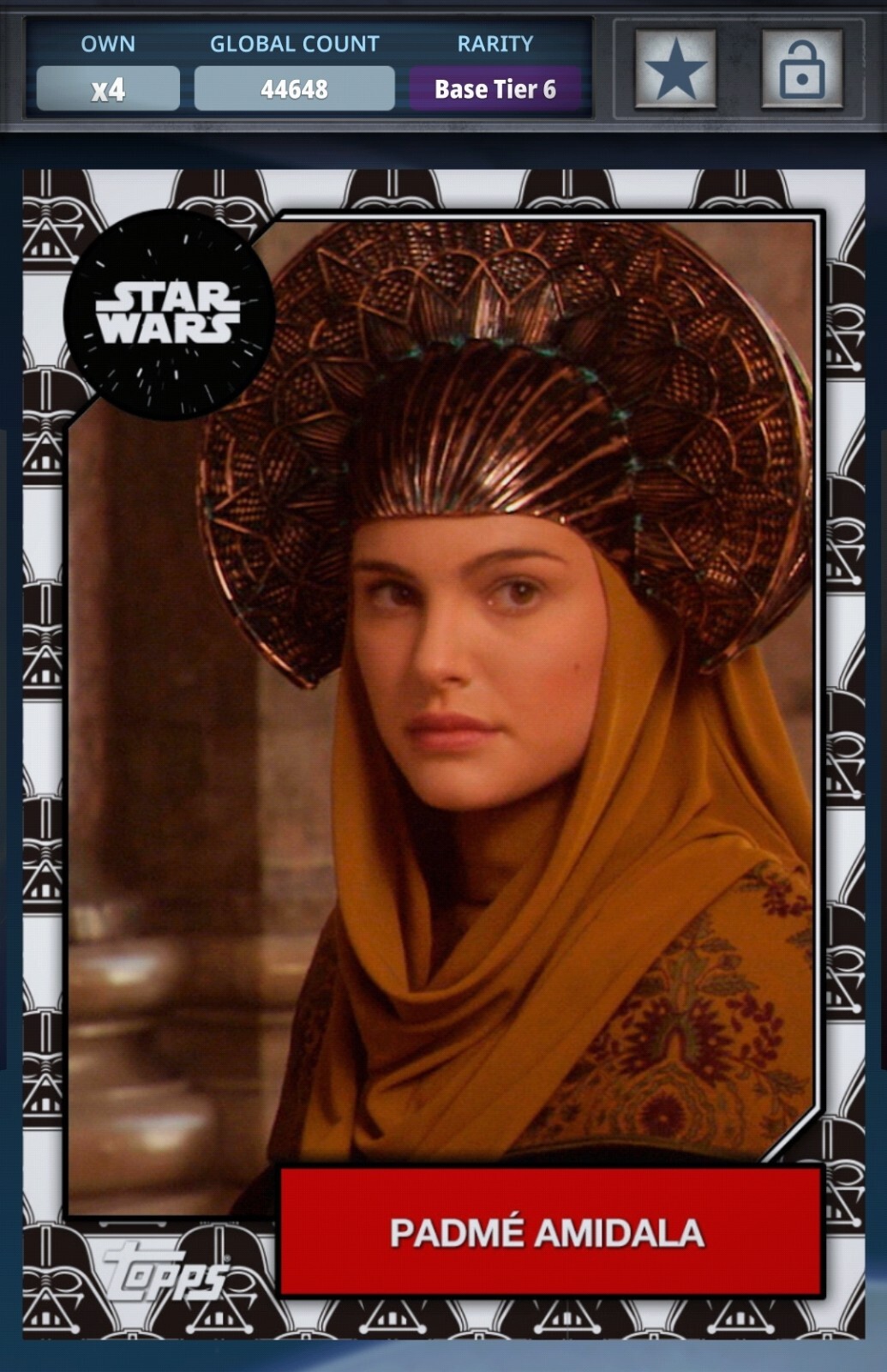 Star Wars Card Trader DIGITAL Vader White 2019 Variant Tier 6 PADME