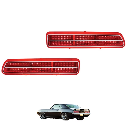 69 Chevy Camaro Red LED Sequential Right & Left Tail Brake Light Lamp Lens Pair - Picture 1 of 7