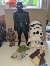 5x Star Wars SOFT FIGURES CloneTrooper KyloRen Obi-Wan Kenobi Yoda Chewb TOY LOT