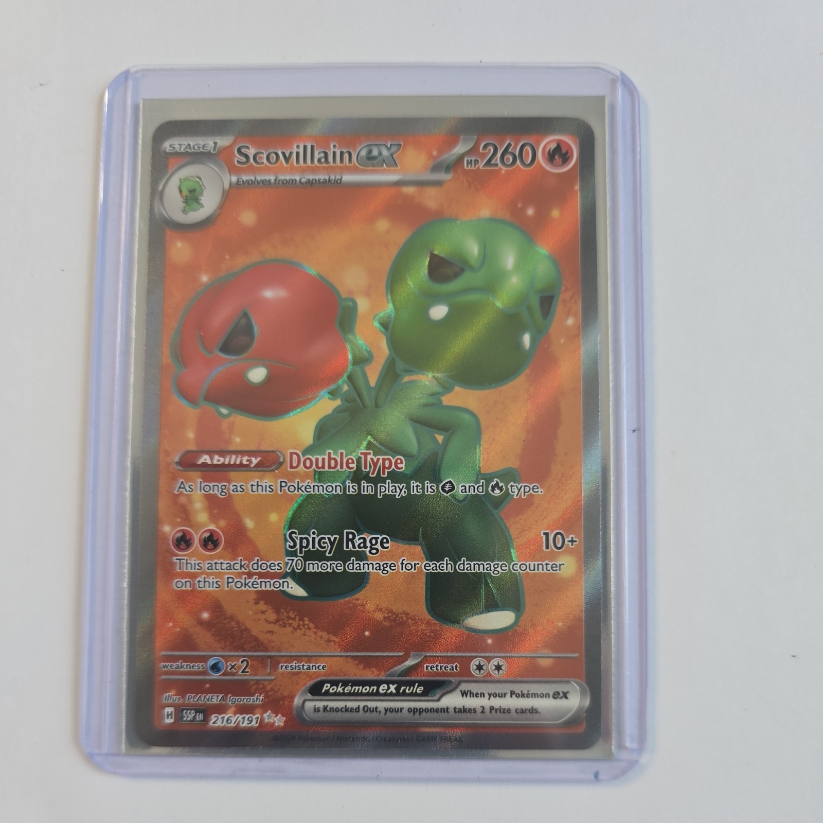 Pokemon - Scovillain ex - 216/191 - Surging Sparks - Holo - Ultra Rare NM