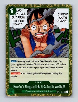 I Know You're Strong OP13-040 One Piece Carrying On His Will Foil Rare Card NM+