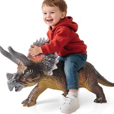 Dinosaurs King Giant Triceratops Dinosaur Toy 32 inches Realistic Lifelike ...
