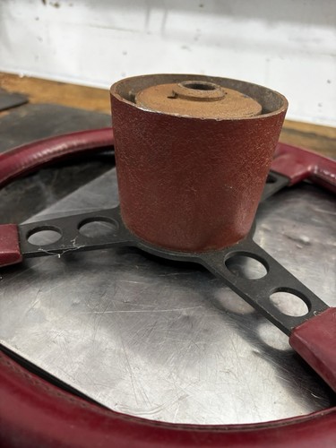 70-81 FIREBIRD TRANS AM ORIGINAL RED STEERING WHEEL 3 SPOKE GM & Hub Adapted - Picture 7 of 15