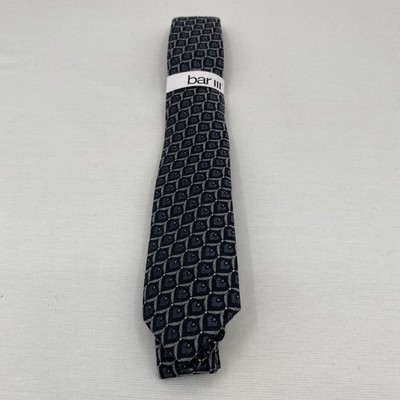 Bar III Men's Slim Skinny Neck Tie Grey Percy Neat 2.5'' Blade NWT