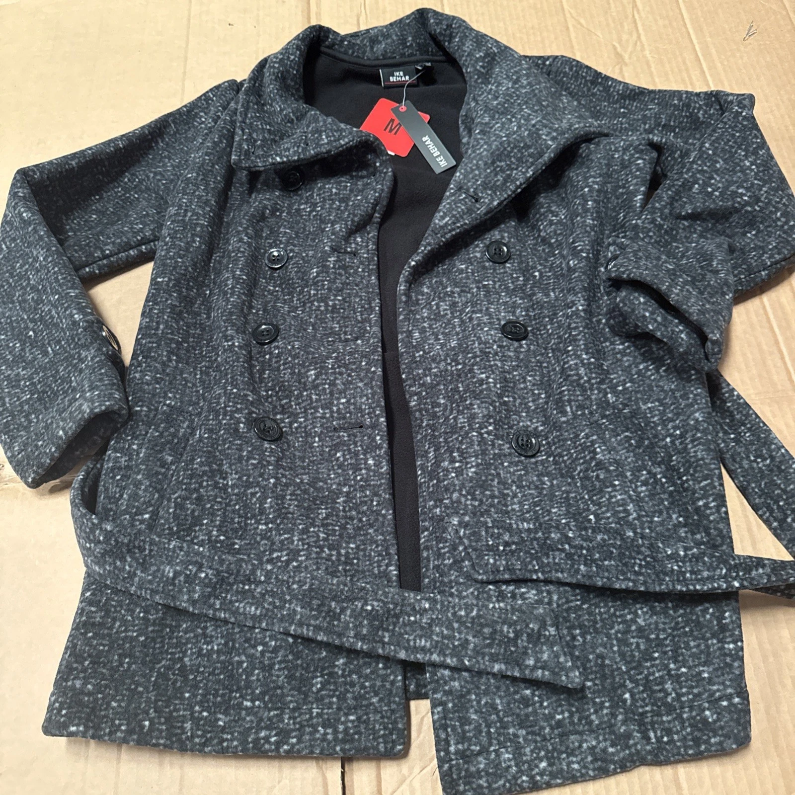Ike Behar Men's Medium Buttoned Winter Trench / Over Coat NWT