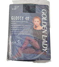 Collants Vintage Doux Brillant De Luxe GOLDEN LADY Marine 40 Denier 42-48