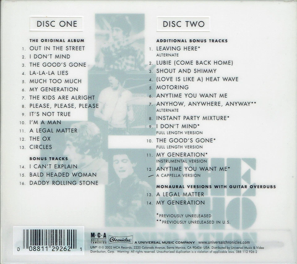 (2CDS) The Who - My Generation - Deluxe Edition - The Kids Are Alright, u.v.a. - Bild 2 von 2