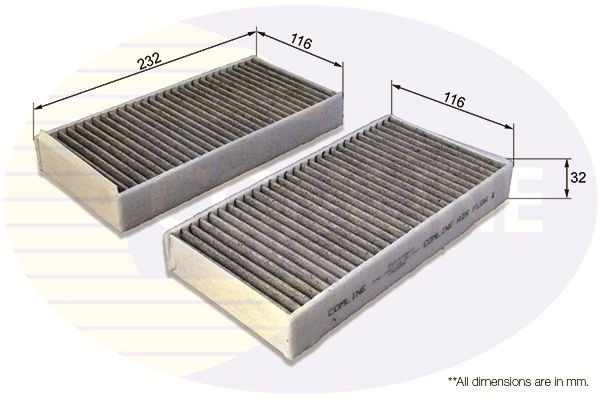 Cabin Pollen Air Filter Fits BMW 2 Series i3 X1 X2 Mini COMLINE EKF379A-2