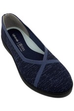 LifeStride with Bzees Women's Award Knit Machine Washable Flats Navy