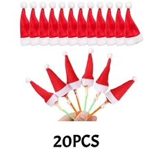 20pcs Mini Santa Hats for Candy Covers Party Decor Doll Crafts Wrapping ornament