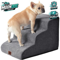 Hundetreppe 40Cm Hoch Rutschfest 3 Stufen Grau FüR Sofa Bett Kleine Hunde