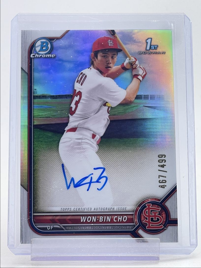 WON-BIN CHO 2022 BOWMAN CHROME 1ST AUTOGRAPH REFRACTOR AUTO /499 Q0234
